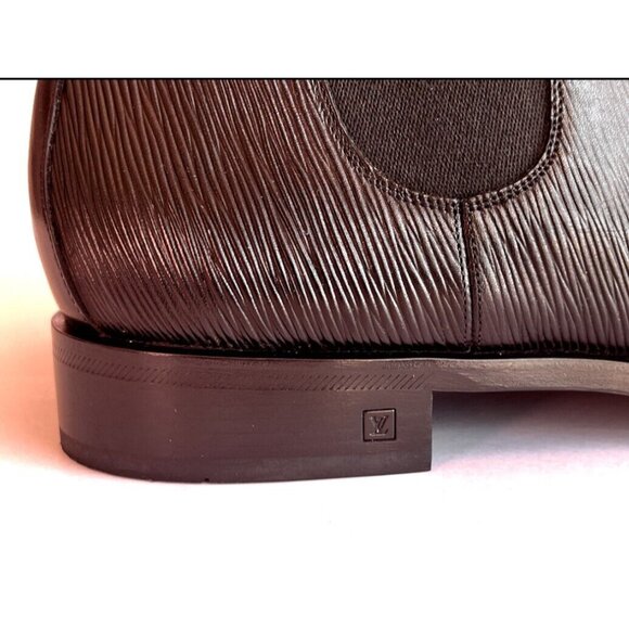 LOUIS VUITTON Wall Street Chelsea Epi Leather Black Boots Shoe Mens UK 11 US 12 - Picture 11 of 16